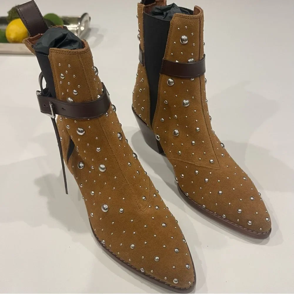 Zadig & Voltaire Tyler Cecilia Suede Dream Studs ankle boots New size 37